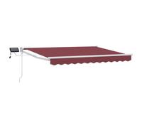 Vidaxl Store Rétractable Manuel Avec Leds Rouge Bordeaux 3 X 2,5 M