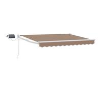 vidaXL Store rétractable Manuel avec LEDs Taupe, Solution Moderne de Protection Solaire, Store rétractable, Auvent de Jardin, résistant et LED pour Votre terrasse