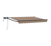 vidaXL Store rétractable Manuel avec LEDs Taupe, Solution Moderne de Protection Solaire, Store rétractable, Auvent de Jardin, résistant et LED pour Votre terrasse