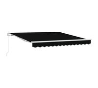 vidaXL Store Rétractable Manuel Noir 350x250 cm