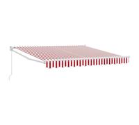 vidaXL Store rétractable Manuel rayé Rouge et Blanc 350X250 cm résistant aux UV imperméable réglable Ombre extérieure Installation Facile pour Balcon Jardin Patio abri de Jardin