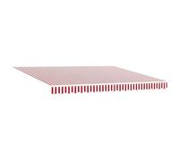vidaXL Store rétractable Manuel rayé Rouge et Blanc 400X300 cm résistant aux UV et imperméable pour Balcon, espaces extérieurs, Patio, Parasol, auvent de Jardin