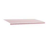 vidaXL Store rétractable Manuel rayé Rouge et Blanc 600 x 350 cm Parasol de Patio Auvent de Jardin Parasol Solaire extérieur Tissu de Remplacement Ombre extérieure imperméable Réglable
