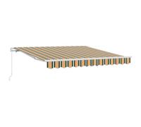 vidaXL Store rétractable Manuel Vert et Jaune 300x250 cm