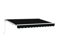 vidaXL Store rétractable Noir 350 x 200 cm avec Un Cadre en Aluminium laqué, Tissu en Polyester résistant à l'eau et aux UV, réglage Manuel, résistant à la décoloration pour l'extérieur, Style Modern