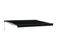 vidaXL Store rétractable Noir 4 x 3m, en Aluminium et Polyester. Résistant à l'eau et aux UV, il ne se décolore Pas. À Monter au Mur, Parfait pour l'ombre à l'extérieur. Réglage Manuel, Style contemp