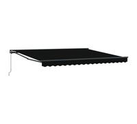 vidaXL Store rétractable Noir 4 x 3m, en Aluminium et Polyester. Résistant à l'eau et aux UV, il ne se décolore Pas. À Monter au Mur, Parfait pour l'ombre à l'extérieur. Réglage Manuel, Style contemp