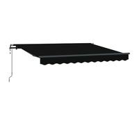 vidaXL Store rétractable Noir Anthracite 3,5 x 2 m, Manuel, résistant aux UV, imperméable, Cadre en alu, Toile en Polyester, à Fixer au Mur, Bras réglables, Ombre extérieure pour terrasses et balcons