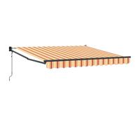 vidaXL Stores rétractables pour patios et balcons | Tissu extérieur résistant aux intempéries et aux UV avec mécanisme Manuel réglable 350X250 cm Design rayé stylé. Canopées de Patio