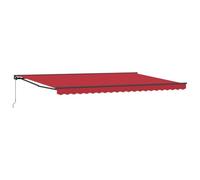 vidaXL Store rétractable Rouge 5 x 3 m en Polyester, résistant à l'eau et aux UV. Cadre en Acier Peint en Poudre, à Fixer au Mur. Idéal pour l'ombre de terrasse et Le Balcon, avec Un Style contempora
