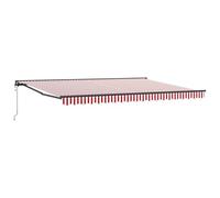 vidaXL Store rétractable Rouge et Blanc 450 x 300 cm en Polyester, monté au Mur, Manuel, résistant à l'eau, protégé Contre Les UV, idéal pour l'été, Le Patio, Le Jardin, pour Faire de l'ombre à l'ext