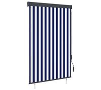 Vidaxl Store Roulant D'extã©Rieur 120x250 Cm Bleu Et Blanc
