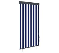 Vidaxl Store Roulant D'extã©Rieur 80x250 Cm Bleu Et Blanc