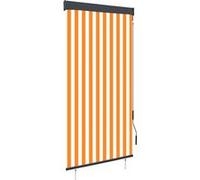 Vidaxl Store Roulant D'extã©Rieur 100x250 Cm Blanc Et Orange