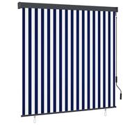 vidaXL Store Roulant d'Extérieur Auvent Rétractable Vertical Balcon Jardin Pergola Terrasse Patio Blocage des UV et de la Chaleur 160x250 cm Bleu et Blanc