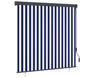 vidaXL Store Roulant d'Extérieur Auvent Rétractable Vertical Balcon Jardin Pergola Terrasse Patio Blocage des UV et de la Chaleur 160x250 cm Bleu et Blanc