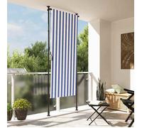 vidaXL Store roulant d'extérieur bleu et blanc 120x270 cm tissu acier 368765