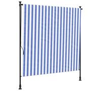 vidaXL Store Roulant d'extérieur Bleu et Blanc 200x270 cm Tissu Acier