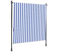 vidaXL Store roulant d'extérieur bleu et blanc 200x270 cm tissu acier 368767
