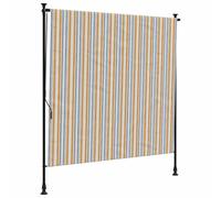 vidaXL Store roulant d'extérieur 150x270 cm jaune et blanc tissu et acier