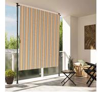 vidaXL Store roulant d'extérieur jaune et blanc 200x270 cm tissu acier 368775