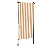vidaXL Store roulant d'extérieur 120x270 cm Orange et blanc Tissu Acier