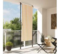 Vidaxl Store Roulant D'extérieur Orange Et Blanc 120x270cm Tissu Acier