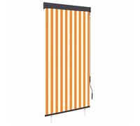 Vidaxl Store Roulant D'extã©Rieur 100x250 Cm Blanc Et Orange