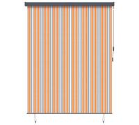 Vidaxl Store Roulant Extérieur Manuel Jaune Et Bleu 220 X 250 Cm Tissu