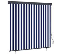 Vidaxl Store Roulant Extérieur Rayé Bleu Et Blanc 180 X 250 Cm Tissu