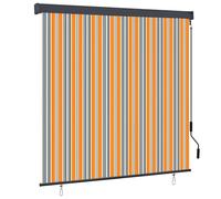 vidaXL Store Roulant Extérieur Rayé Jaune et Bleu 180 x 250 cm Tissu, Stores de Balcon, Modernes et rectangulaires, résistants à la Chaleur, Protection UV et Gain de Place.