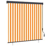 Vidaxl Store Roulant Extérieur Rayé Orange Et Blanc 180 X 250 Cm Tissu