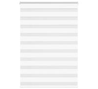 vidaXL Store zèbre Blanc 105x100 cm Largeur du Tissu 100,9cm Polyester, Store à Enrouleur zébré, Store zébré pour fenêtre, Store zébré pour vitre