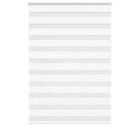 vidaXL Store zèbre Blanc 105x150 cm Largeur du Tissu 100,9cm Polyester, Store à Enrouleur zébré, Store zébré pour fenêtre, Store zébré pour vitre