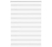 vidaXL Store zèbre Blanc 110x150 cm Largeur du Tissu 105,9cm Polyester, Store à Enrouleur zébré, Store zébré pour fenêtre, Store zébré pour vitre