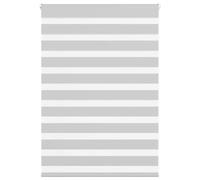 vidaXL Store zèbre Gris Clair Largeur du Tissu 110,9 cm Polyester, Store à Enrouleur zébré, Store zébré pour fenêtre, Store zébré pour vitre