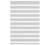 vidaXL Store zèbre Gris Clair Largeur du Tissu 110,9 cm Polyester, Store à Enrouleur zébré, Store zébré pour fenêtre, Store zébré pour vitre