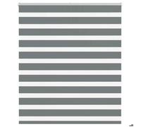 vidaXL Store à enrouleur zèbre polyester gris foncé largeur du tissu 120,9 cm
