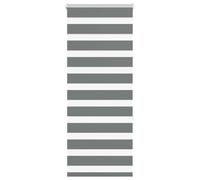 vidaXL Store zèbre Gris foncé Largeur du Tissu 55,9 cm Polyester, Store à Enrouleur zébré, Store zébré pour fenêtre, Store zébré pour vitre