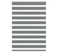 vidaXL Store zèbre à enrouleur pour fenêtre Gris foncé 90,9 cm tissu polyester