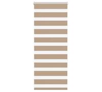 vidaXL Store zèbre marron sable largeur du tissu 50,9 cm polyester, store à enrouleur zébré, store zébré pour fenêtre, store 4014538