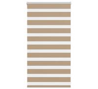 vidaXL Store zèbre Marron Sable Largeur du Tissu 85,9 cm Polyester, Store à Enrouleur zébré, Store zébré pour fenêtre, Store zébré pour vitre