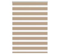 vidaXL Store zèbre Marron Sable Largeur du Tissu 95,9 cm Polyester, Store à Enrouleur zébré, Store zébré pour fenêtre, Store zébré pour vitre