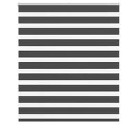 vidaXL Store zèbre Noir 125x150 cm Largeur du Tissu 120,9 cm Polyester, Store à Enrouleur zébré, Store zébré pour fenêtre, Store zébré pour vitre