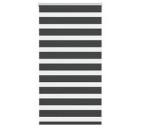 vidaXL Store zèbre Noir 80x100 cm Largeur du Tissu 75,9 cm Polyester, Store à Enrouleur zébré, Store zébré pour fenêtre, Store zébré pour vitre