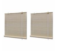 Vidaxl Stores À Rouleau Bambou Naturel 2 Pcs 120 X 160 Cm Beige