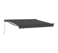 vidaXL Stores rétractables en Anthracite 3,5x2,5m en Tissu Polyester déperlant et résistant aux UV, avec Un Cadre en Aluminium Peinture Poudre. Réglage Manuel, Super Solution d'ombre d'été pour la Te
