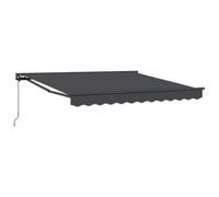 vidaXL Stores rétractables en Anthracite 3,5x2,5m en Tissu Polyester déperlant et résistant aux UV, avec Un Cadre en Aluminium Peinture Poudre. Réglage Manuel, Super Solution d'ombre d'été pour la Te
