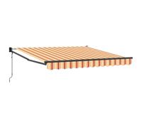 vidaXL Stores rétractables pour patios et balcons | Tissu extérieur résistant aux intempéries et aux UV avec mécanisme Manuel réglable 350X250 cm Design rayé stylé. Canopées de Patio