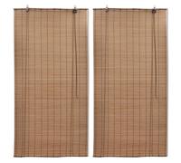 Vidaxl Stores Roulants En Bambou 2 Pcs 80x160 Cm Marron